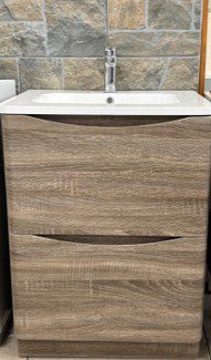 2 Drawer Wood Effect Basin Unit | Alchester Tiles and Bathrooms, Bicester