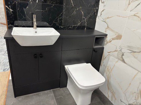 Matt Black Basin And Toilet Unit | Alchester Tiles And Bathrooms, Bicester