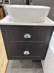 Wall Hung Unit With Bowl And Tall Tap 3 | Alchester Tiles and Bathrooms, Bicester